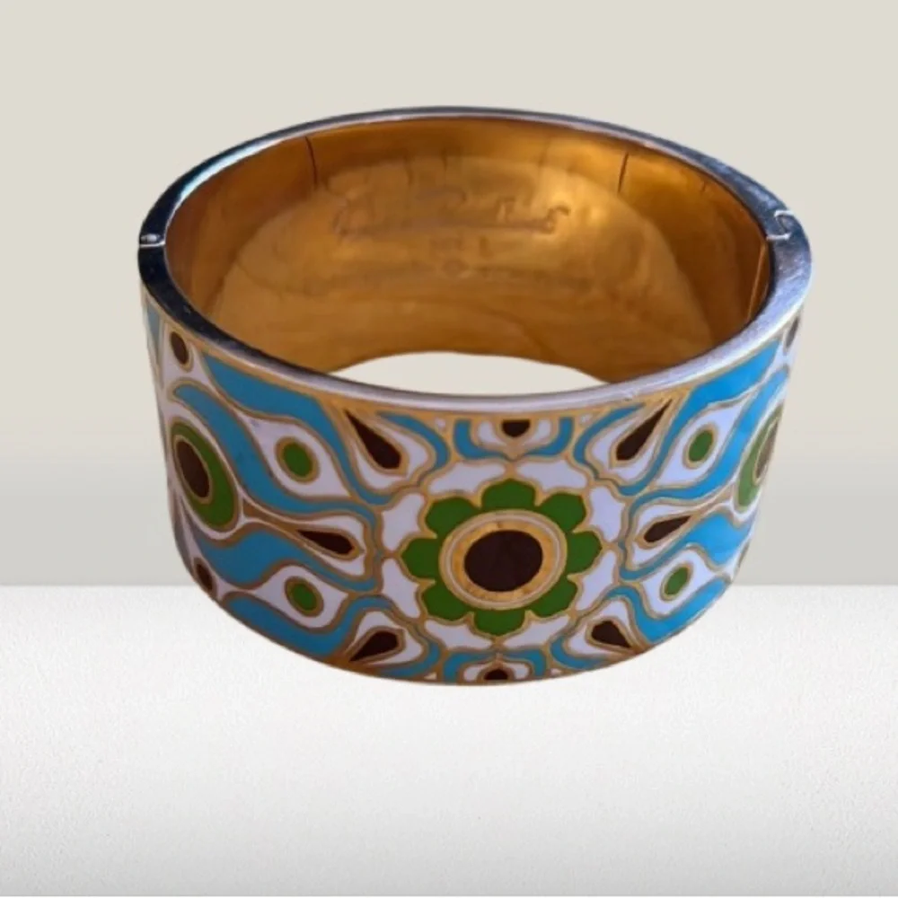 Kate Spade x Florence Broadhurst “Carry a Torch” Enamel Bangle Limited Edition - Picture 3 of 4